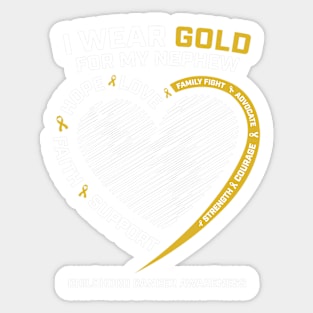 Aunt Uncle Wear Gold For Nephew Childhood Cancer Awareness Sticker